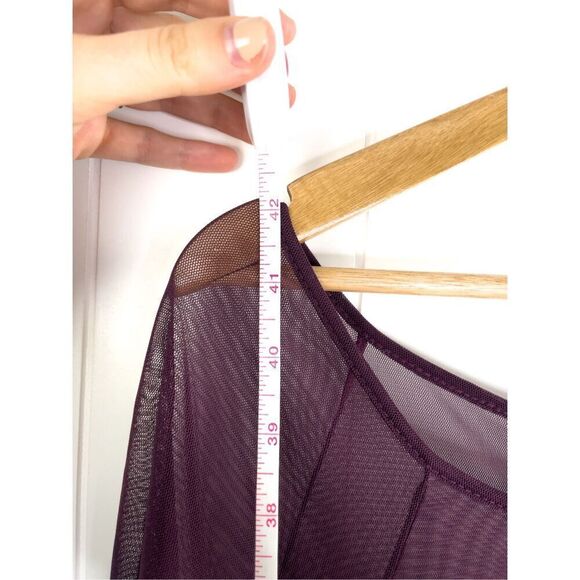 Mark Zunino Purple Mesh and Ruched Dress Size 16 - Picture 6 of 10